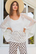 Load image into Gallery viewer, White Eyelet Knit Sweater
