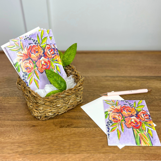 Orange Bouquet Greeting Cards