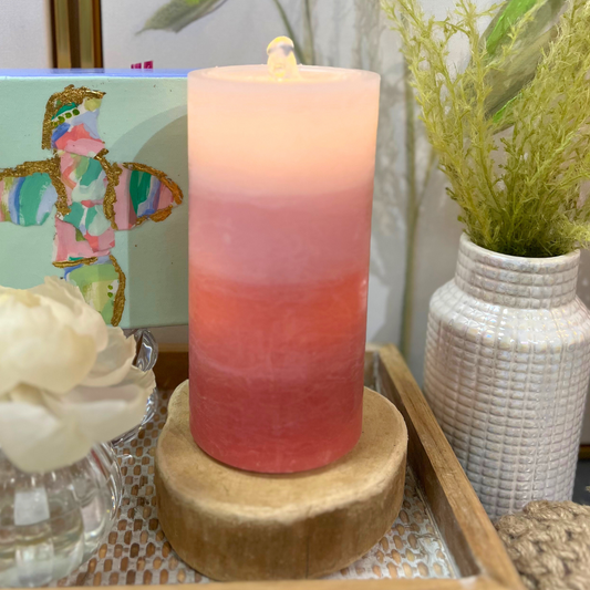 Pink Ombre Fountain Candle