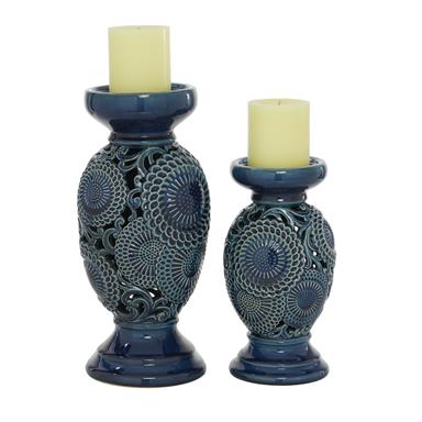 Blue Ceramic Candle Holder