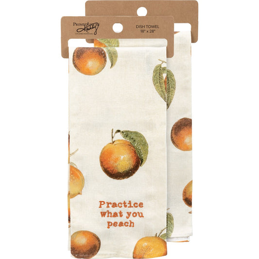 Practice What You Peach Tea Towel