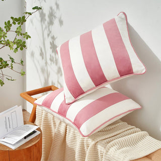 Pillow Covers Lt Pink/White 20"