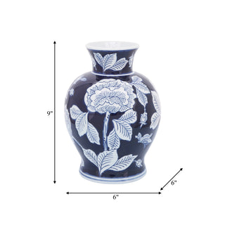 Blue Floral Ceramic Jar