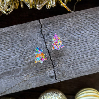 Christmas Tree Glitter Earrings