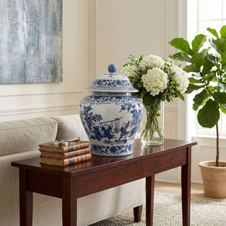 Ceramic Blossoms Temple Jar