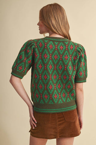 GEOMETRIC KNIT SWEATER