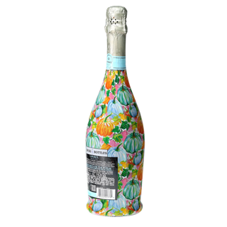 Orange Blue Pumpkins Prosecco Bottle Wrap