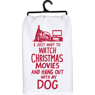 Christmas Movie Dog Kitchen Towel