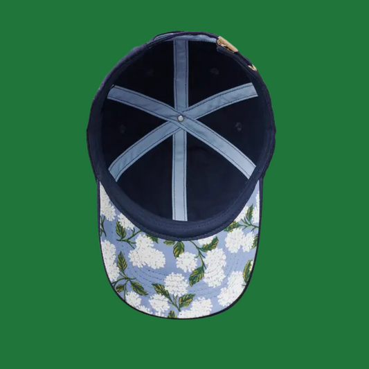 Navy Blue Hydrangea Baseball Cap