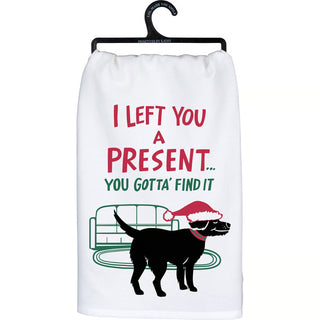 Dog Present Kitchen Towel