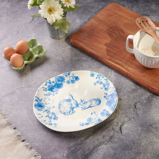 Blue Floral Rabbit Platter