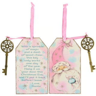 Pastel Santa Key Ornament