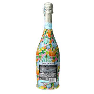Orange Blue Pumpkins Prosecco Bottle Wrap