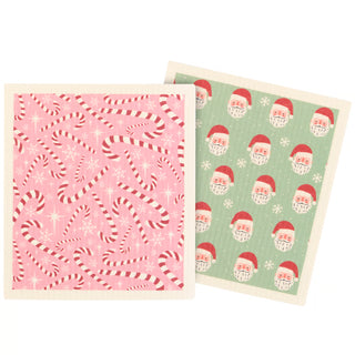 Candy Canes Swedish Cloth S/2