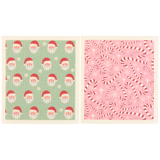 Candy Canes Swedish Cloth S/2