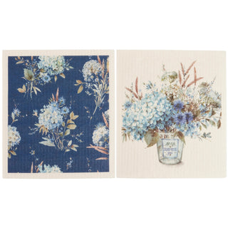 Blue Floral Swedish Dishcloth S/2