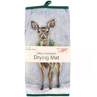Snowy Deer Drying Mat