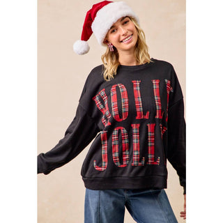 Plaid Holly Jolly Sweatshirt