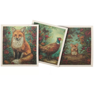 Fall Woodland Swedish Cloth S/3