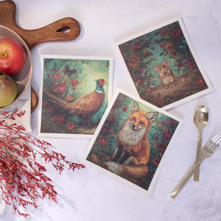 Fall Woodland Swedish Cloth S/3