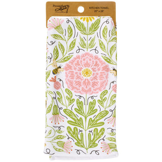 Peony Bee Kitchen Towel