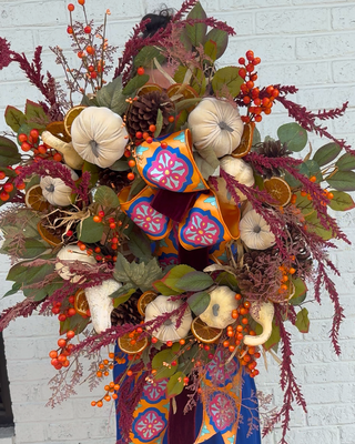 Orange Harvest Fall Wreath