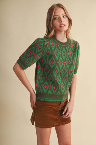 GEOMETRIC KNIT SWEATER