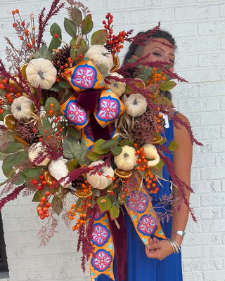Orange Harvest Fall Wreath
