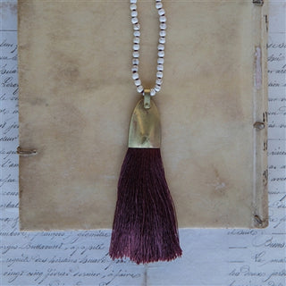 Brass and Tassel Pendant