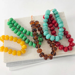 Bella Beaded Necklace WATERPROOF Amber