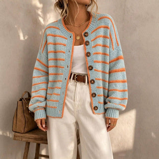 Stripe Button Cardigan