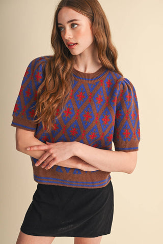 GEOMETRIC KNIT SWEATER