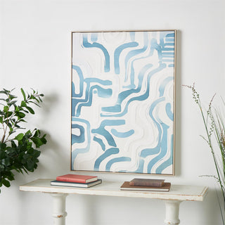 Blue Wavy Lines Art