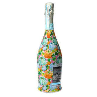 Orange Blue Pumpkins Prosecco Bottle Wrap