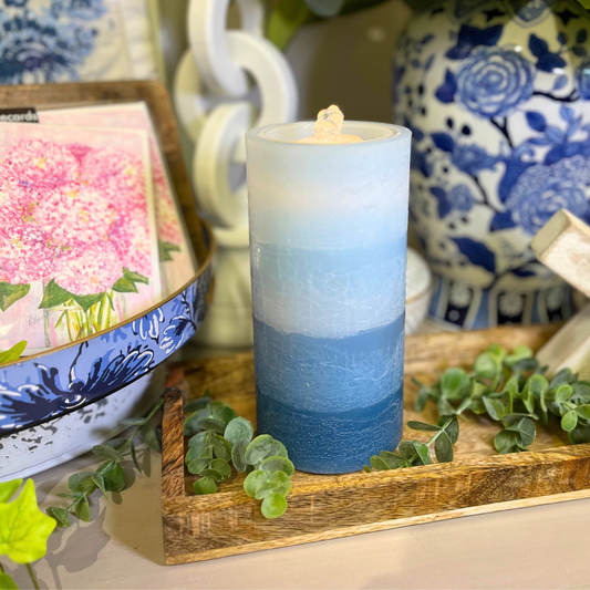 Blue Ombre Fountain Candle