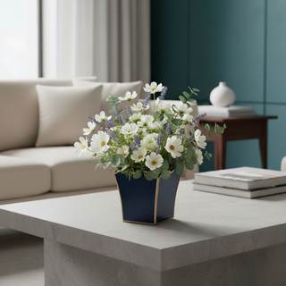 6" Square Cachepot Planter Blue