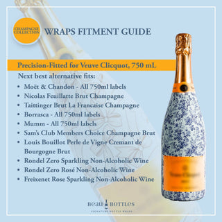 Pastel Blue Mahjong Champagne Bottle Wrap