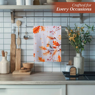 Kitchen Towels Cotton  S/3 Oak Leaves