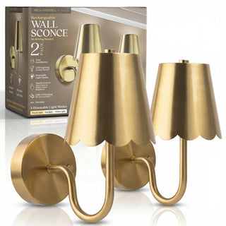 Set Rechargeable Scallop Wall Sconces
