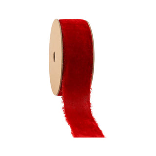 1.5" Red Fray Velvet Ribbon
