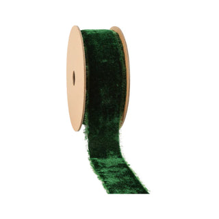 Spruce Green Fray Velvet Ribbon