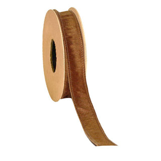 1" Dupioni Ribbon Copper Brown
