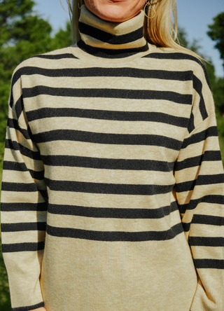 Stripe Cowl Sweater