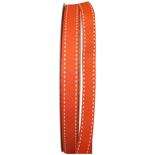 Orange Grosgrain Stich Ribbon 50 Yard W
