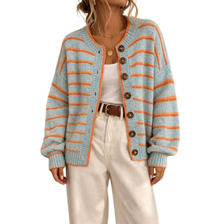 Stripe Button Cardigan