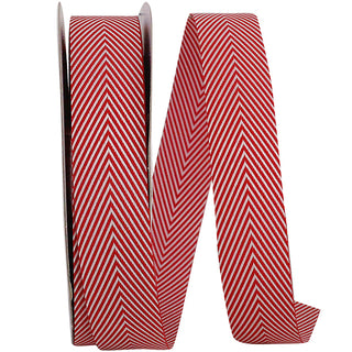 7/8" Herringbone Candy Cane Ribbon