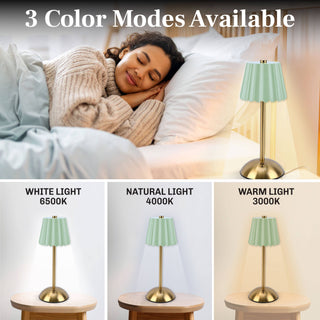 Rechargeable Scalloped Table Lamp