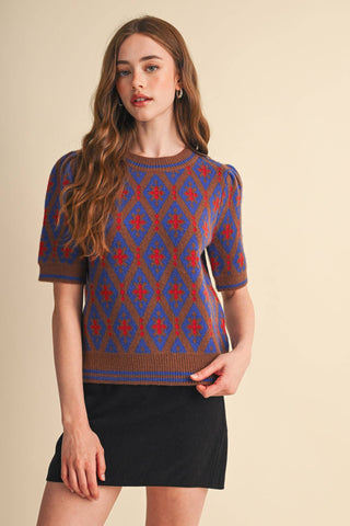 GEOMETRIC KNIT SWEATER
