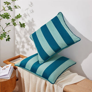 18" Pillow Covers Blue/Light Blue