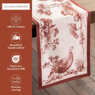 108" Table Runner Double Layer Jouy-Brown